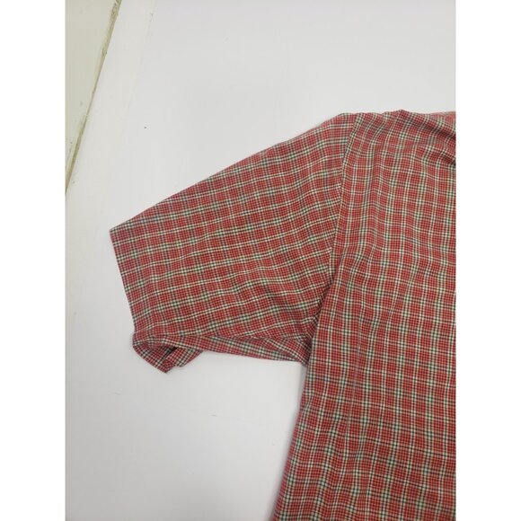 Puritan Men's Button Up Short Sleeve Red/Blue Plaid Shirt Size X-Large Tall - Picture 5 of 16